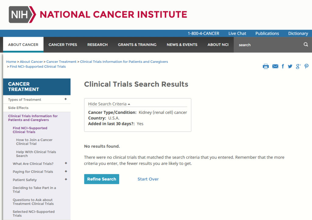 NCI trial search